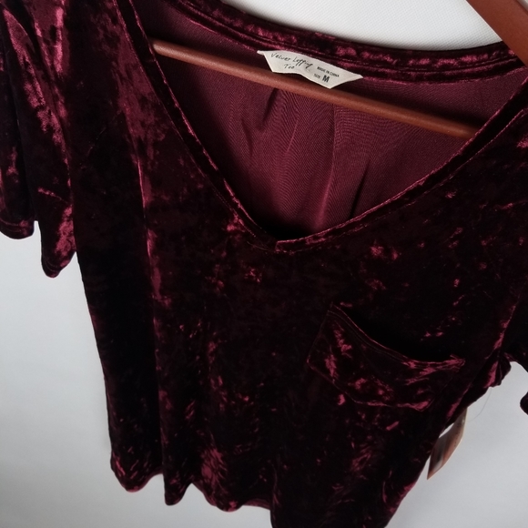 Spring+Mercer NEW Red Velvet Legging Pocket Tee M - Picture 5 of 8